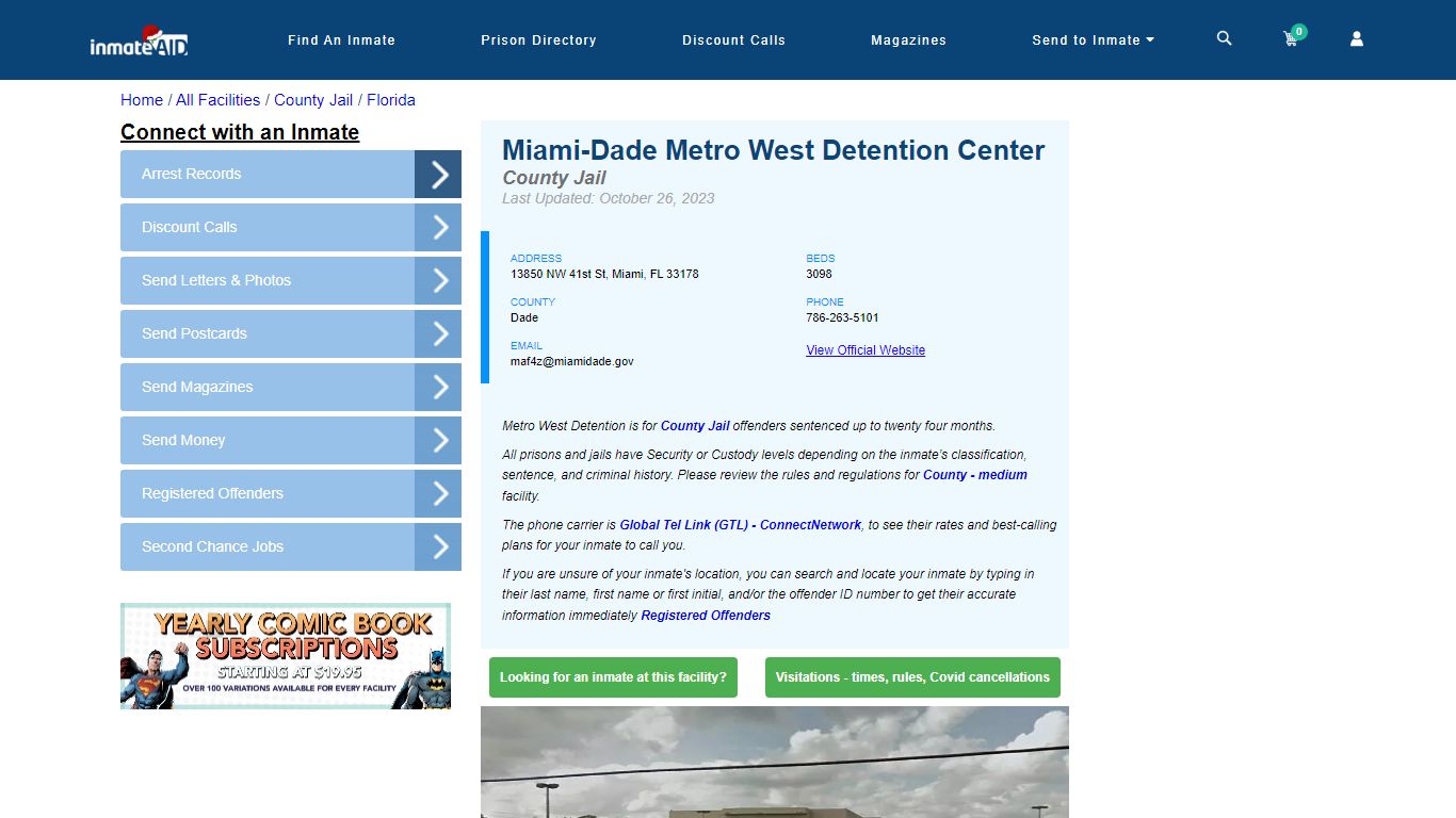Miami-Dade Metro West Detention Center - Inmate Locator - Miami, FL